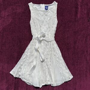 Beauty and the Beast Disney White Girls Size L Lace Sleeveless Dress Zipper Back